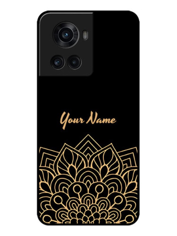 Custom OnePlus 10R 5G Custom Metal Phone CaseGolden Mandala Design