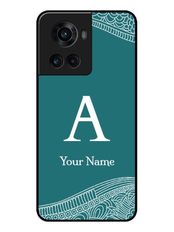 Custom OnePlus 10R 5G Custom Metal Phone CaseLine Art Pattern With Custom Name Design