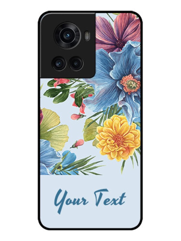 Custom OnePlus 10R 5G Custom Metal Phone CaseStunning Watercolored Flowers Painting Design