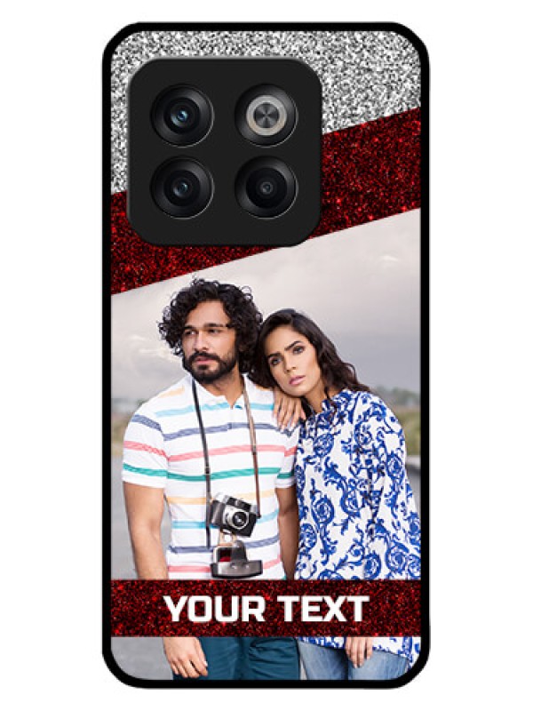 Custom OnePlus 10T 5G Custom Metal Phone CaseImage Holder With Glitter Strip Design