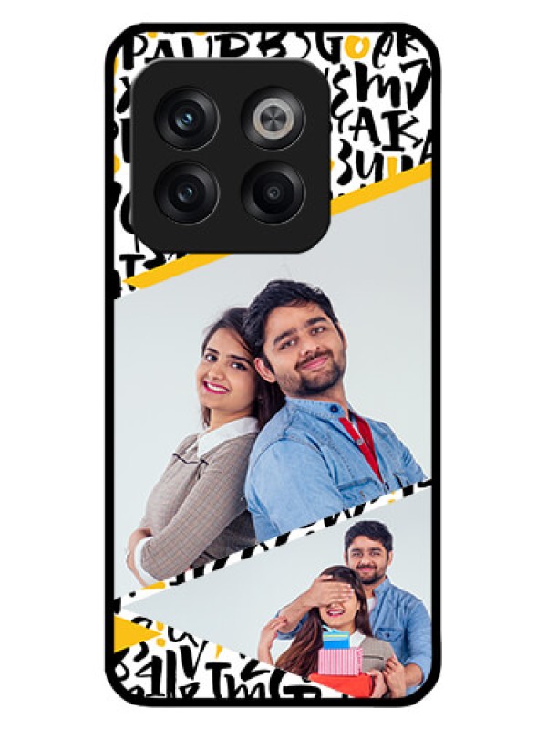 Custom OnePlus 10T 5G Custom Metal Phone CaseLetters Pattern Design