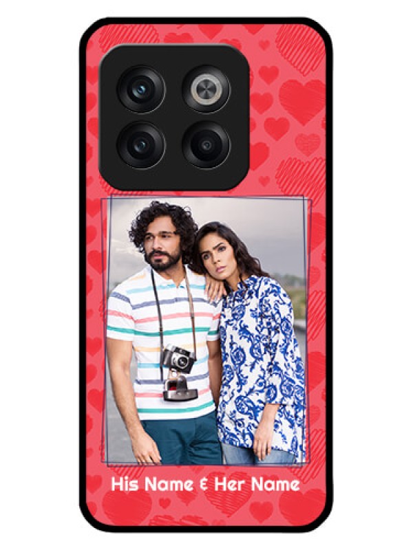 Custom OnePlus 10T 5G Custom Metal Phone CaseWith Red Heart Symbols Design