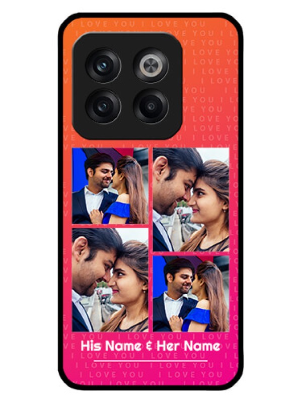 Custom OnePlus 10T 5G Custom Metal Phone CaseI Love You Pink Design