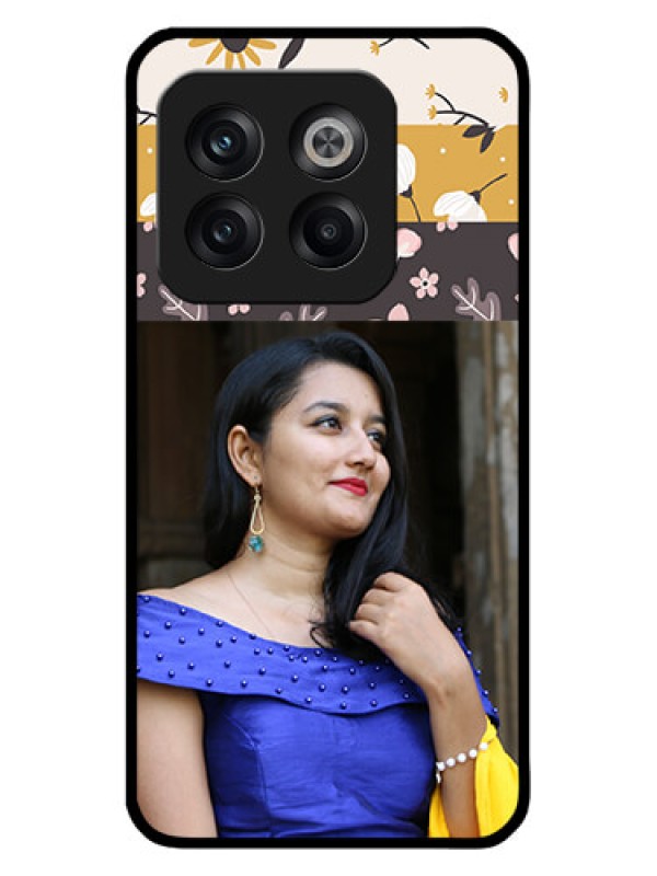 Custom OnePlus 10T 5G Custom Metal Phone CaseStylish Floral Design