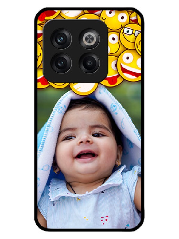 Custom OnePlus 10T 5G Custom Metal Phone CaseWith Smiley Emoji Design