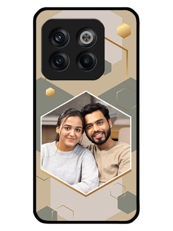 Custom OnePlus 10T 5G Custom Metal Phone CaseStylish Hexagon Pattern Design