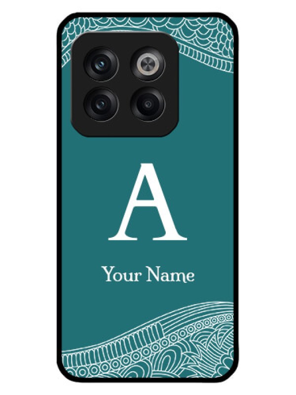 Custom OnePlus 10T 5G Custom Metal Phone CaseLine Art Pattern With Custom Name Design
