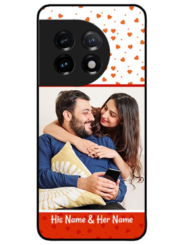 Custom OnePlus 11 5G Custom Metal Phone CaseOrange Love Symbol Design