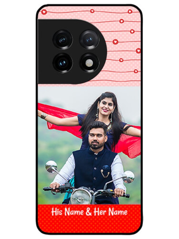 Custom OnePlus 11 5G Custom Metal Phone CaseRed Pattern Case Design