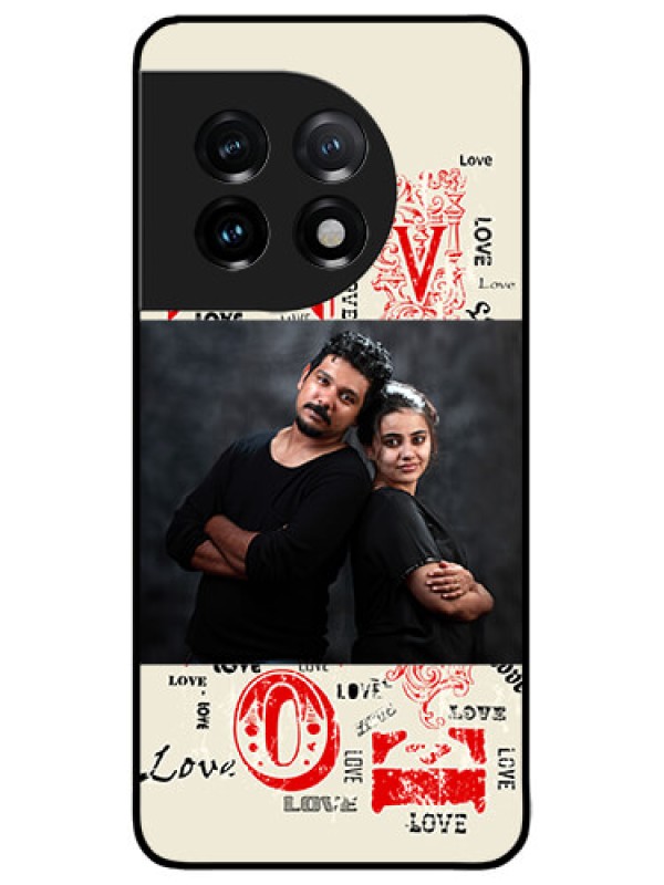 Custom OnePlus 11 5G Custom Metal Phone CaseTrendy Love Design Case