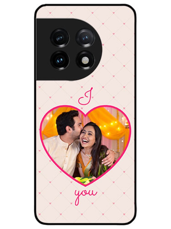 Custom OnePlus 11 5G Custom Metal Phone CaseHeart Shape Design