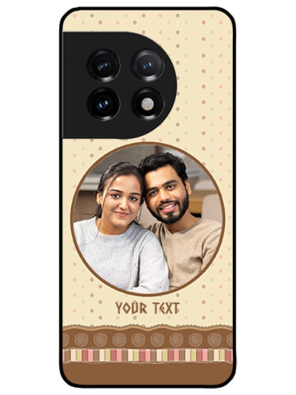 Custom OnePlus 11 5G Custom Metal Phone CaseBrown Dotted Mobile Case Design