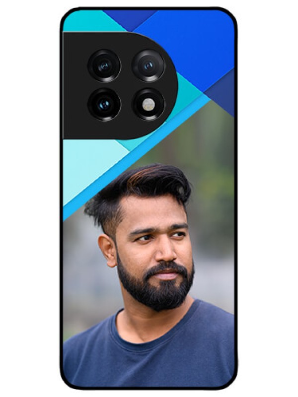 Custom OnePlus 11 5G Custom Metal Phone CaseBlue Pattern Design