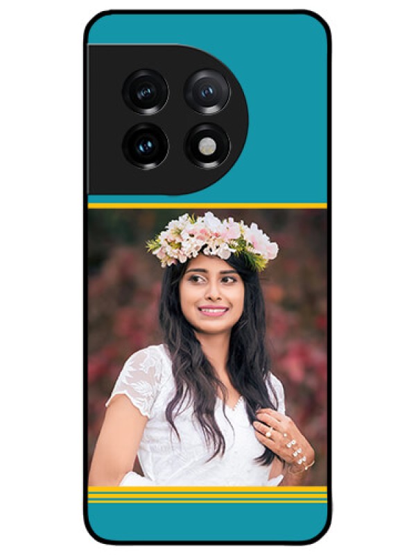 Custom OnePlus 11 5G Custom Metal Phone CaseYellow and Blue Design