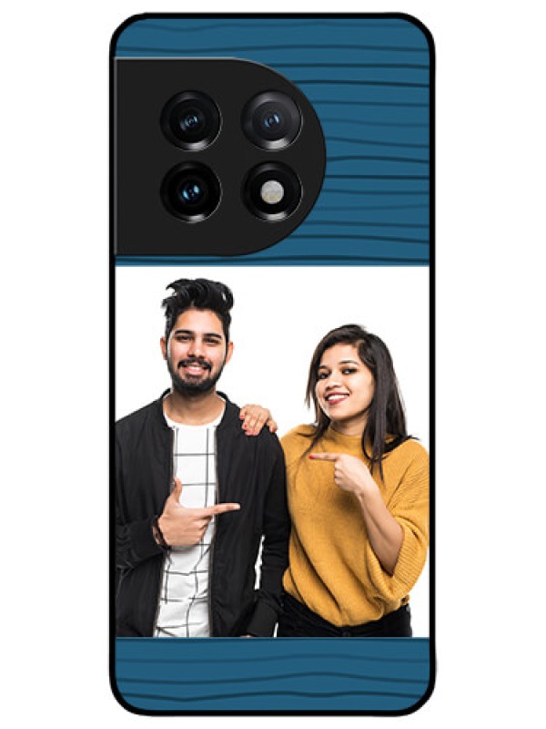 Custom OnePlus 11 5G Custom Metal Phone CaseBlue Pattern Cover Design