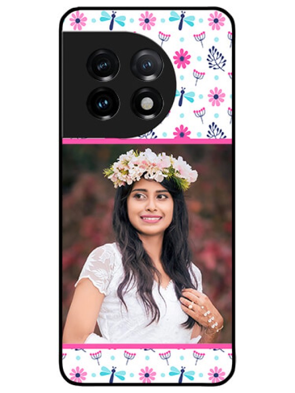 Custom OnePlus 11 5G Custom Metal Phone CaseColorful Flower Design