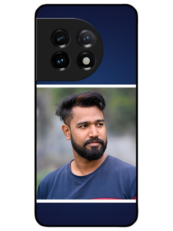 Custom OnePlus 11 5G Custom Metal Phone CaseSimple Royal Blue Design