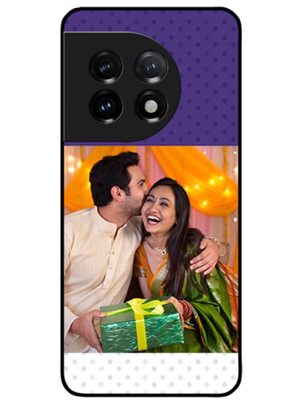 Custom OnePlus 11 5G Custom Metal Phone CaseViolet Colored Pattern Design