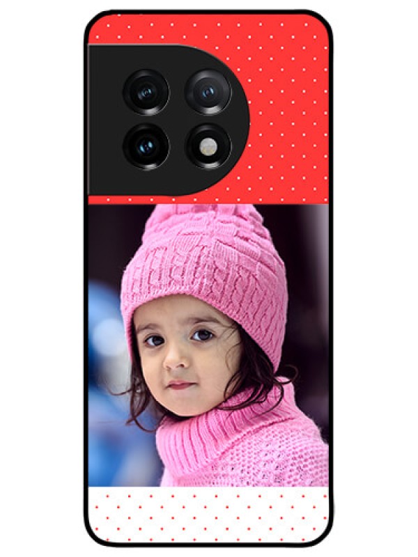 Custom OnePlus 11 5G Custom Metal Phone CaseRed Pattern Design
