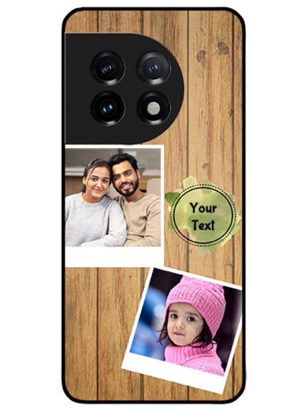 Custom OnePlus 11 5G Custom Metal Phone CaseWooden Texture Design