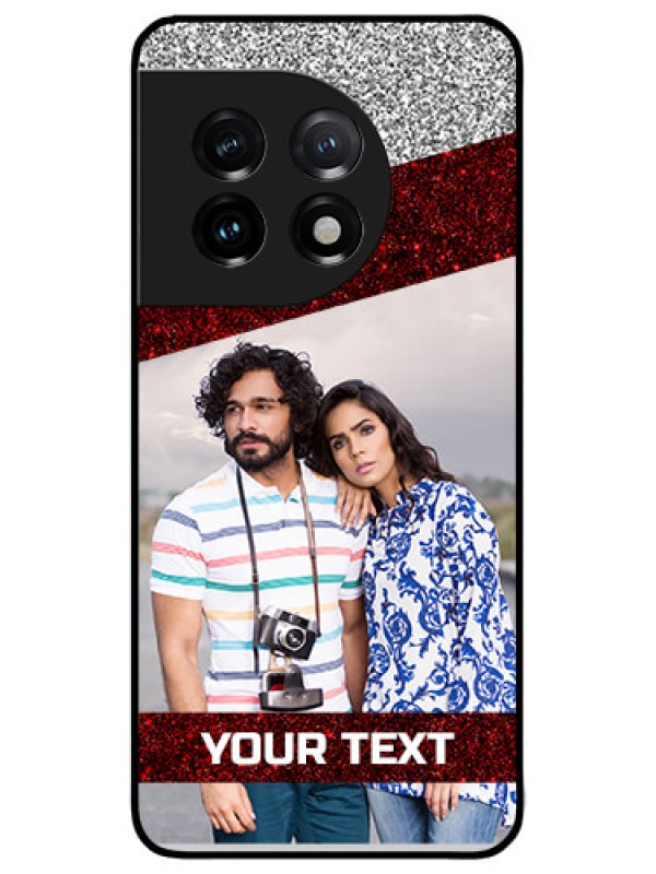 Custom OnePlus 11 5G Custom Metal Phone CaseImage Holder With Glitter Strip Design