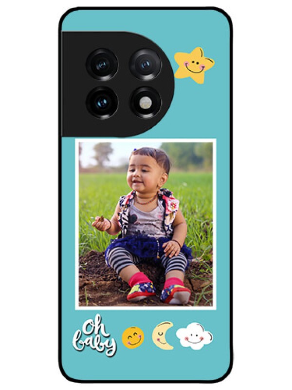 Custom OnePlus 11 5G Custom Metal Phone CaseSmiley Kids Stars Design