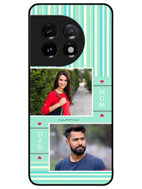 Custom OnePlus 11 5G Custom Metal Phone CaseMom and Dad Pic Design