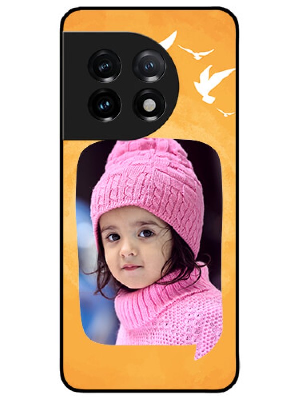 Custom OnePlus 11 5G Custom Metal Phone CaseWater Color Design With Bird Icons