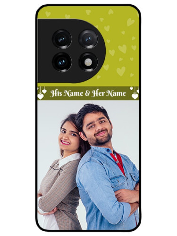 Custom OnePlus 11 5G Custom Metal Phone CaseYou and Me Heart Design