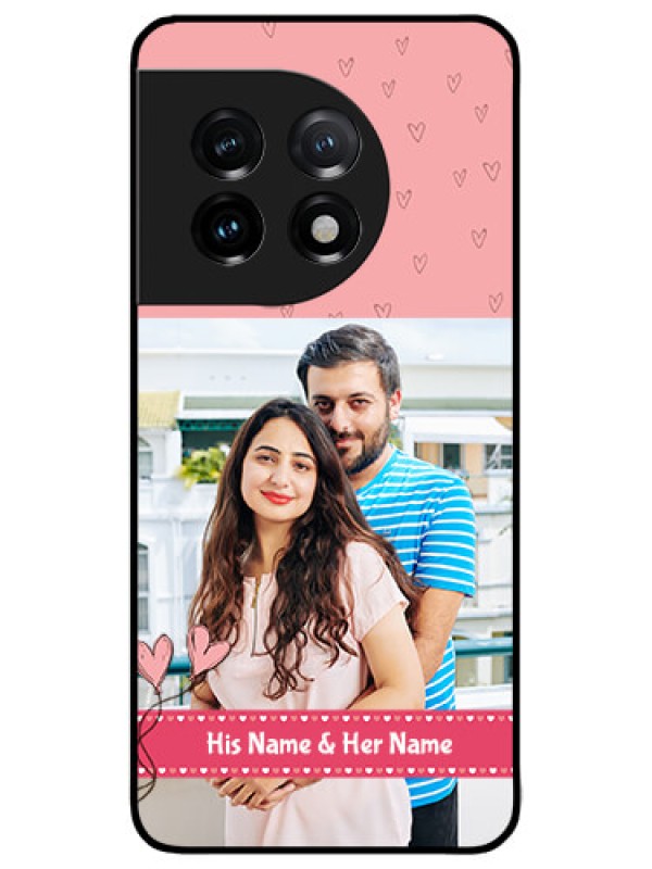 Custom OnePlus 11 5G Custom Metal Phone CaseLove Design Peach Color