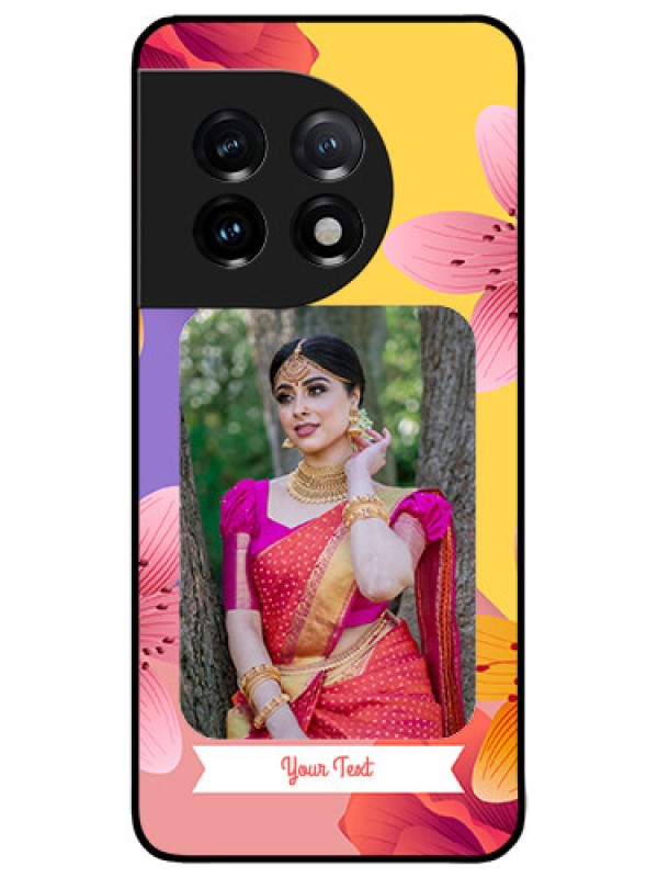 Custom OnePlus 11 5G Custom Metal Phone Case3 Image With Vintage Floral Design