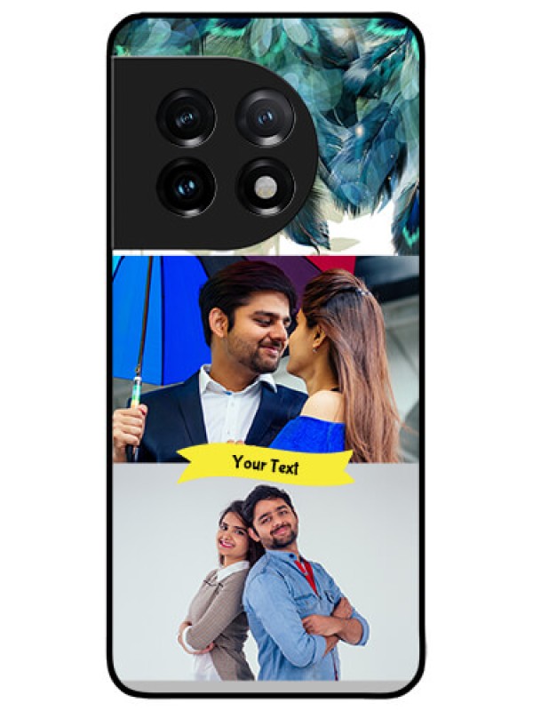 Custom OnePlus 11 5G Custom Metal Phone CaseImage With Boho Peacock Feather Design