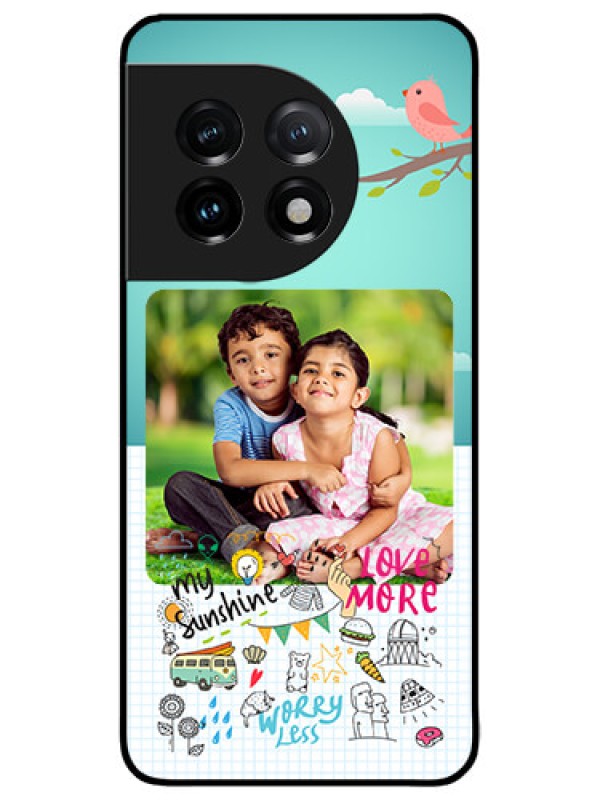 Custom OnePlus 11 5G Custom Metal Phone CaseDoodle Love Design