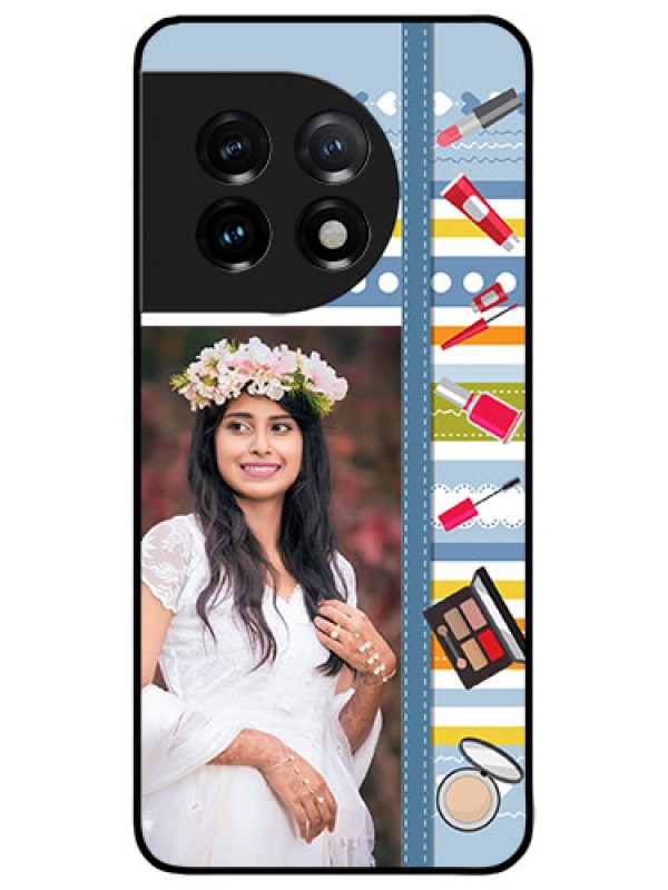 Custom OnePlus 11 5G Custom Metal Phone CaseMakeup Icons Design