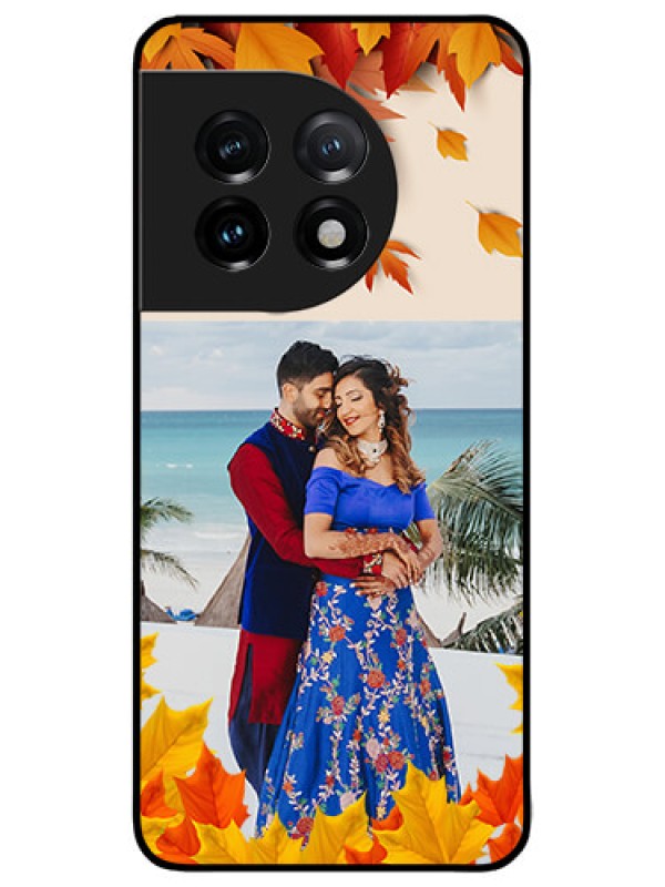 Custom OnePlus 11 5G Custom Metal Phone CaseAutumn Maple Leaves Design