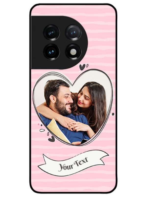 Custom OnePlus 11 5G Custom Metal Phone CaseVintage Heart Design