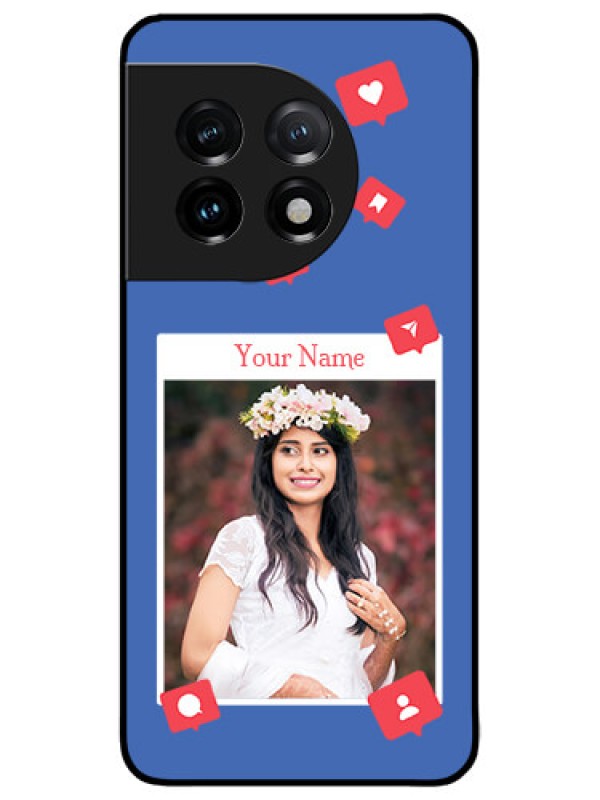 Custom OnePlus 11 5G Custom Metal Phone CaseLike Share And Comment Design