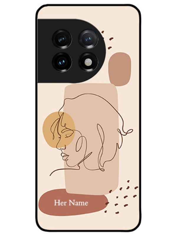 Custom OnePlus 11 5G Custom Metal Phone CaseCalm Woman Line Art Design