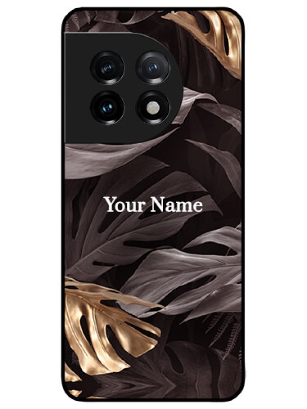 Custom OnePlus 11 5G Custom Metal Phone CaseWild Leaves Digital Paint Design