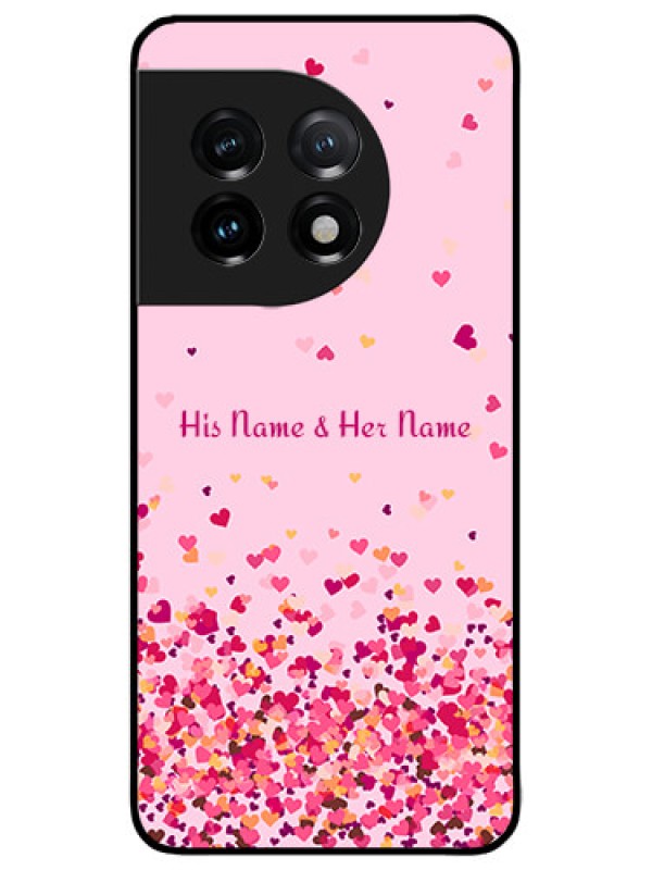 Custom OnePlus 11 5G Custom Metal Phone CaseFloating Hearts Design