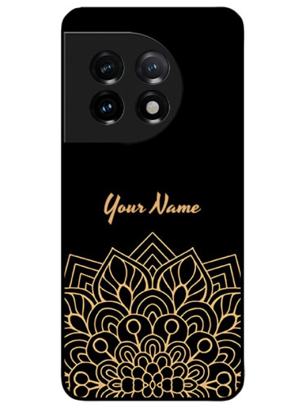 Custom OnePlus 11 5G Custom Metal Phone CaseGolden Mandala Design