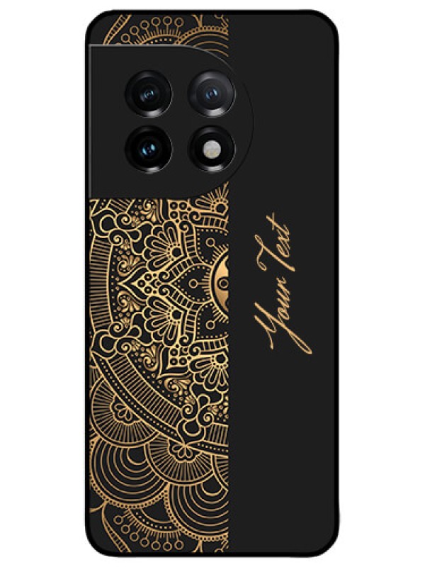 Custom OnePlus 11 5G Custom Metal Phone CaseMandala Art With Custom Text Design