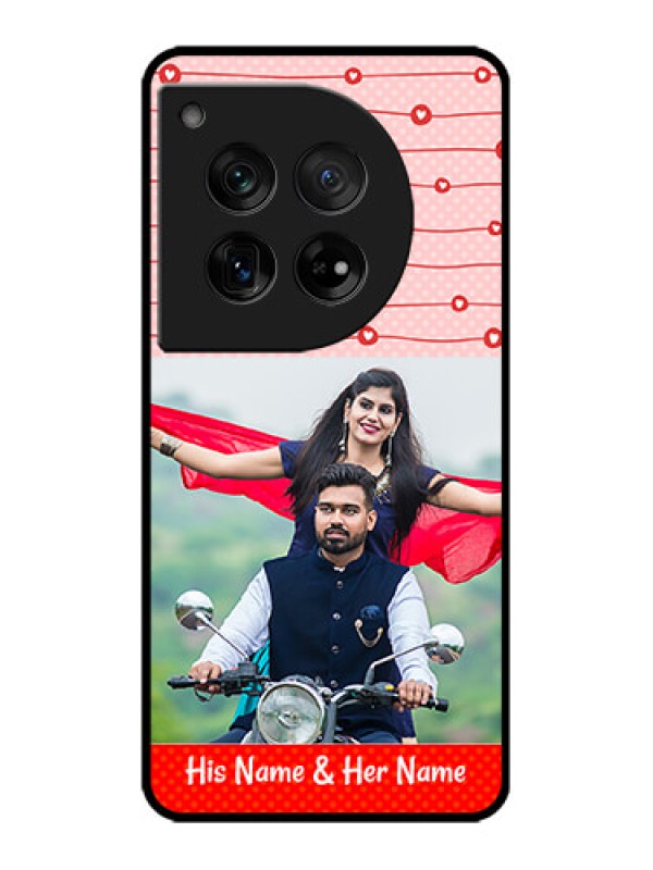 Custom OnePlus 12 5G Custom Metal Phone Case - Red Pattern Case Design