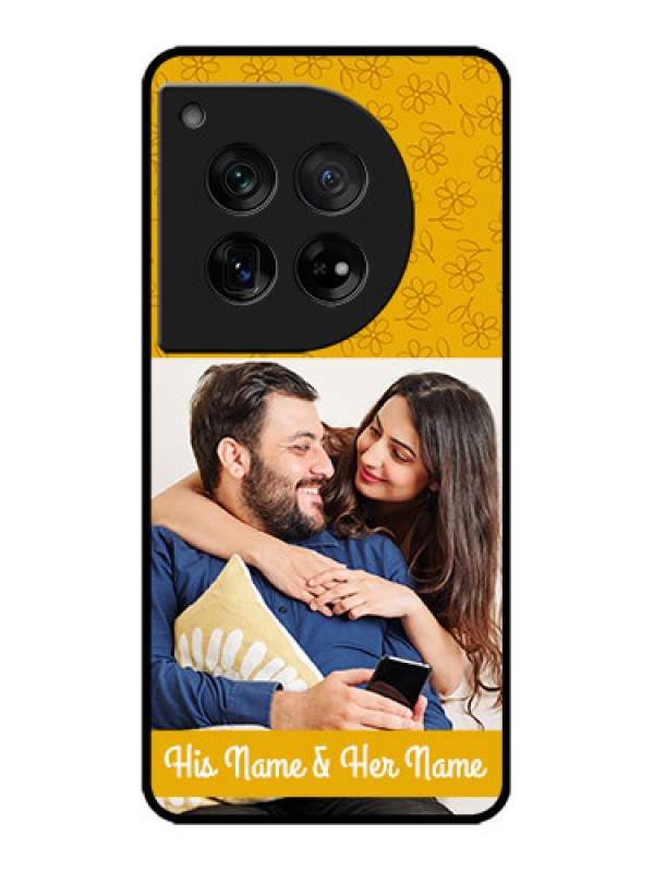 Custom OnePlus 12 5G Custom Metal Phone Case - Yellow Floral Design