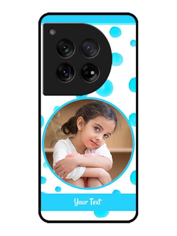 Custom OnePlus 12 5G Custom Metal Phone Case - Blue Bubbles Pattern Design