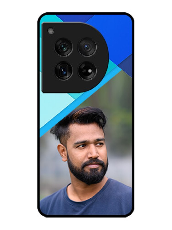 Custom OnePlus 12 5G Custom Metal Phone Case - Blue Pattern Design