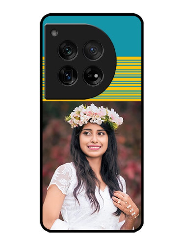 Custom OnePlus 12 5G Custom Metal Phone Case - Yellow and Blue Design