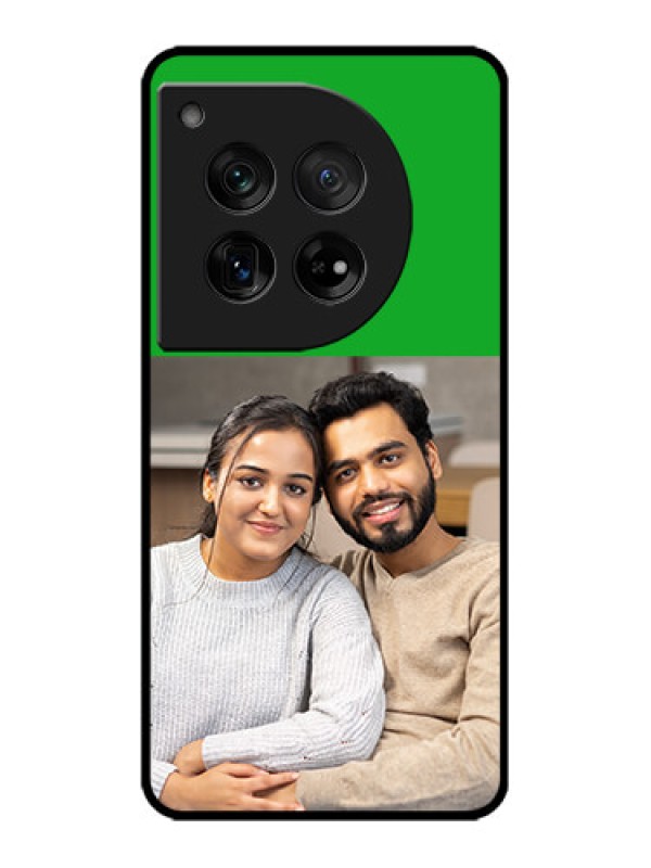 Custom OnePlus 12 5G Custom Metal Phone Case - Green Pattern Design