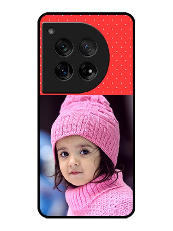 Custom OnePlus 12 5G Custom Metal Phone Case - Red Pattern Design