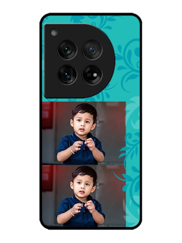 Custom OnePlus 12 5G Custom Metal Phone Case - With Photo And Green Floral Design